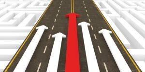 In the Lead - Arrows on Road