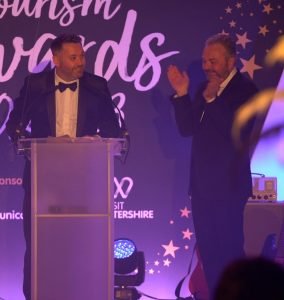 Conteur's David Huckerby on stage at the Visit Worcestershire Tourism Awards