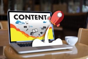 Laptop which says content on it