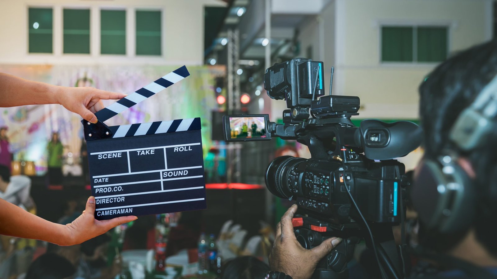 Video marketing in team in action on shoot