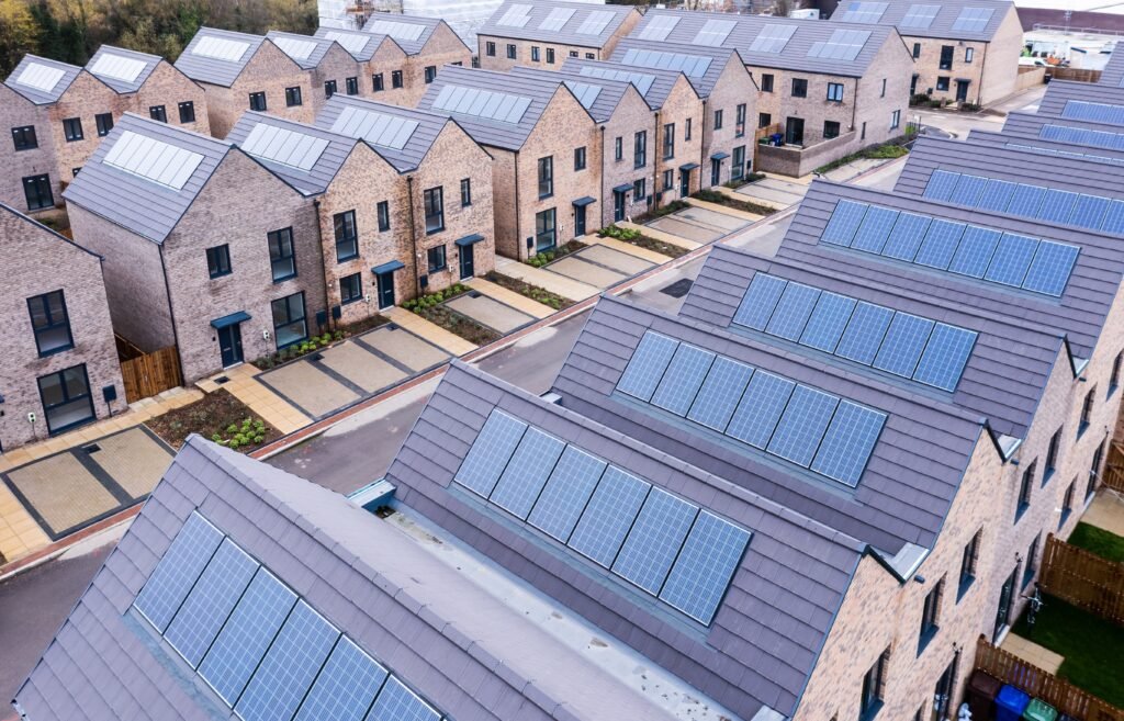 Aerial view of new social housing