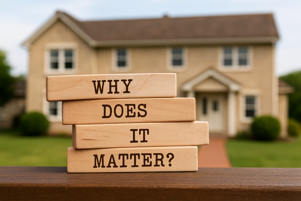 wooden blocks saying 'why does it matter?'